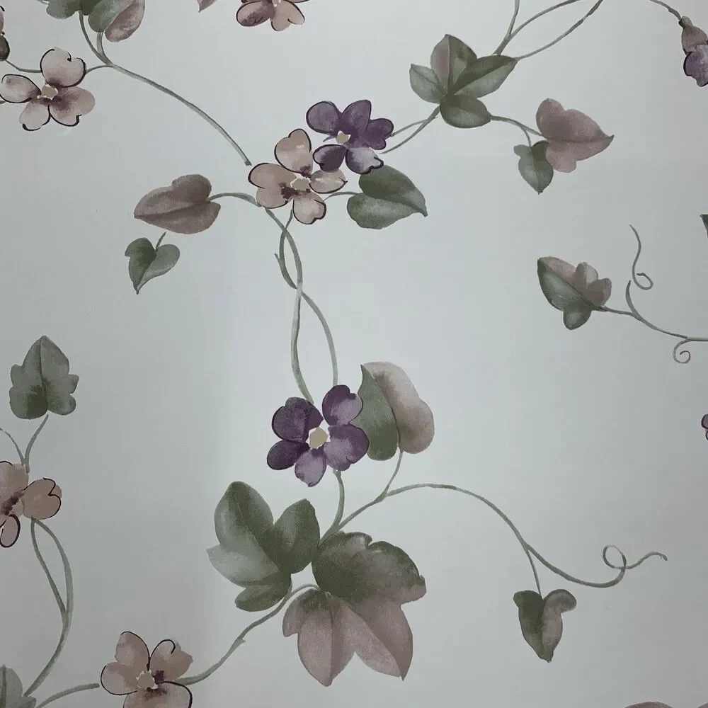 Waverly Wallpaper Vintage Floral 3 Rolls Early 2000s Botanical 20.5 x 11 yds.